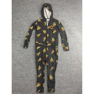 Air Blaster One Piece Kids 5-6 Black Pizza Print‎ Hooded Base Layer Suit